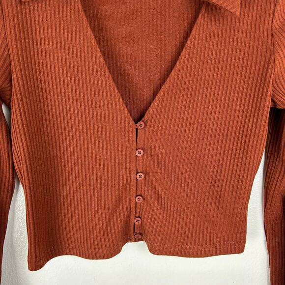 Princess Polly Rust Ribbed Crop Top - Picture 5 of 7